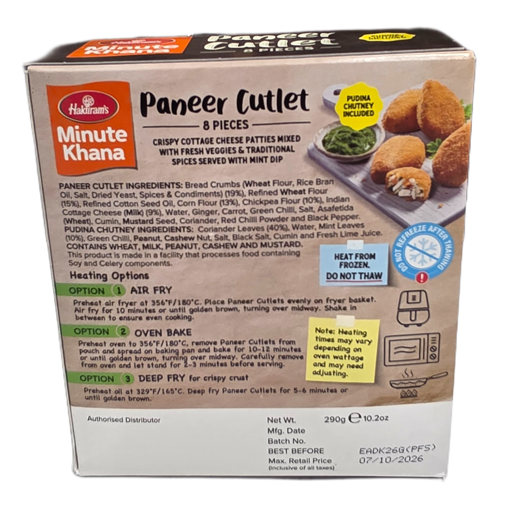 Paneer Cutlet W/Chutney