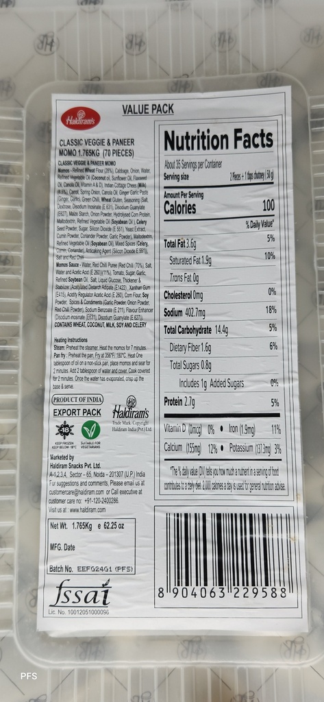 VPK Classic Veggie & Paneer Momos