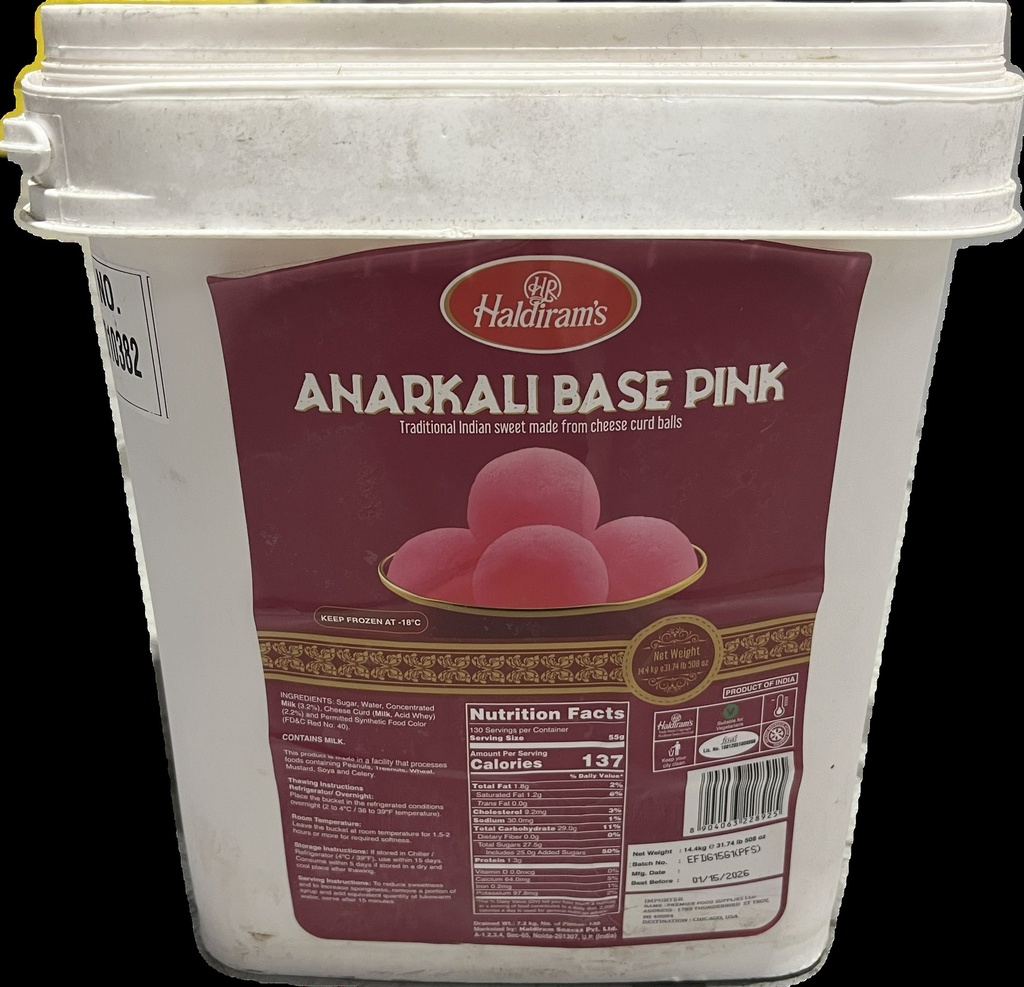 (Bucket) Anarkali (Pink Round Rusgulla Balls)