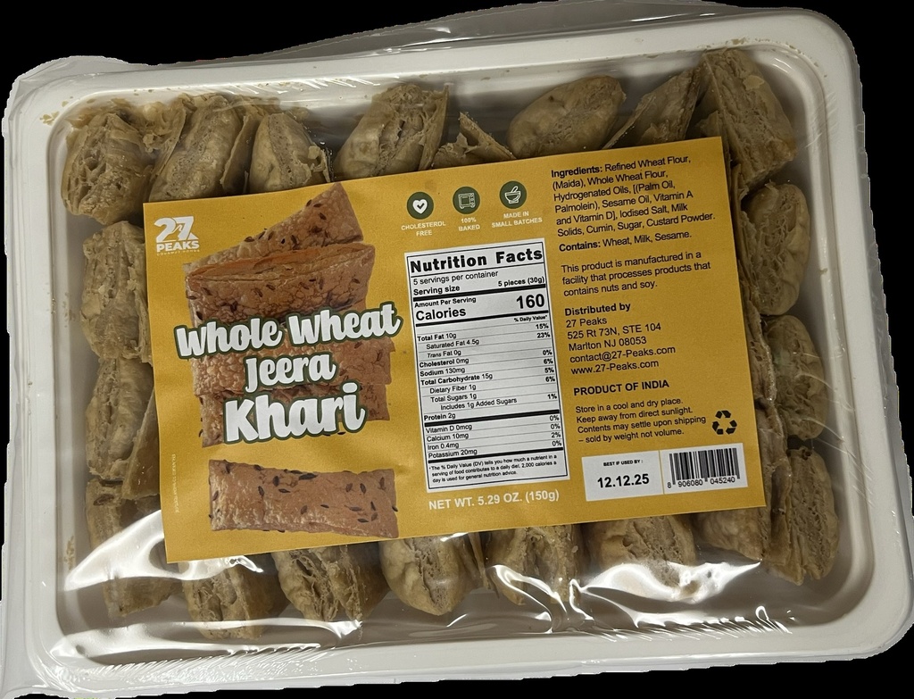 Whole Wheat Jeera Khari (bite size)