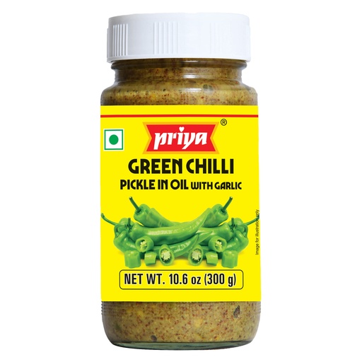 [DPRY:PKL:67506G6W] - Green Chilli (Sliced) Pickle W/ Garlic - [300g]