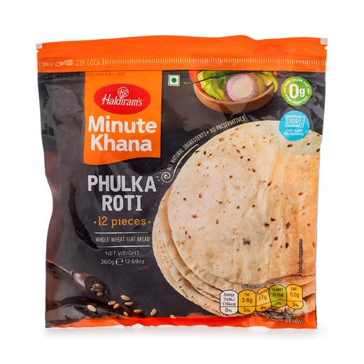 [FHLD:BRD:40014P1] - Phulka Roti (Microwavable) - [360g (12pcsx30g/pc)]