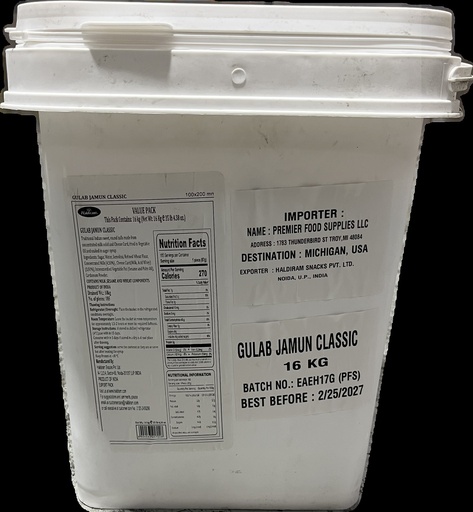 [FHLD:SWT:40053G2] - (Bucket) Gulab Jamun Classic - [16kg]