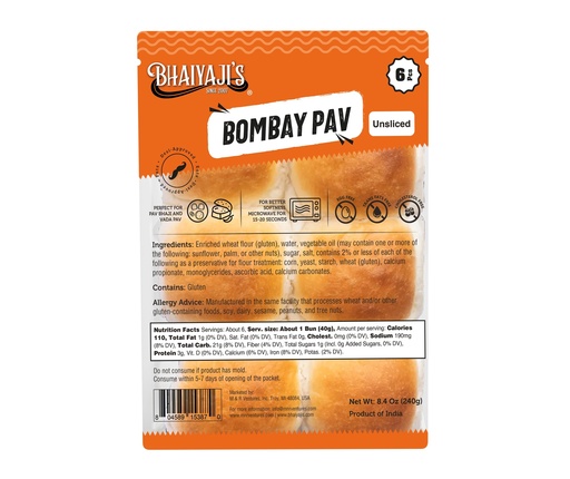 [FBYJ:BRD:15106P1] - PB1 Pav Bhaji(Bombay Pav) Buns (India) - [240g (6pcsx40g/pc)]