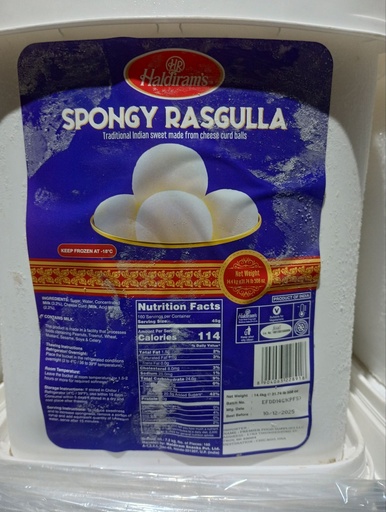 [FHLD:SWT:40053R5] - (Bucket) Spongy Rasogolla (Punjabi) - [14.4kg]