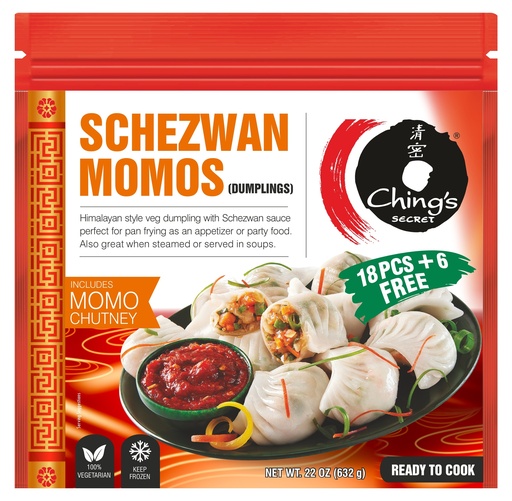 [FCHG:SNK:18201M1] - Schezwan Momos w/Chutney - [632g (24pcsx23g/pc)]