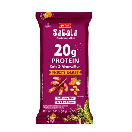 [DPRY:CHO:67606F1] - Fruity Blast (Date & Almond Bar) - [70g]
