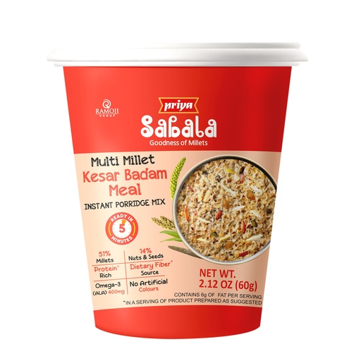[DPRY:RTE:67613K3] - Multi Millet Kesar Badam Meal (Cup Porridge Mix) - [60g]
